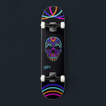 Psicodélico skull skateboard<br><div class="desc">Torne este Skull Psicodélico seu próprio skate adicionando seu texto. Para acessar ferramentas avançadas de edição, vá para "Personalizar este modelo" e clique em "Detalhes", role para baixo e pressione o link "clicar para personalizar mais". Ideal para qualquer ocasião como aniversário ou graduação, para skatistas que amam o estilo Psicodélico....</div>