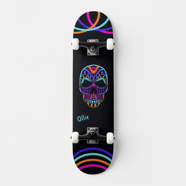 Psicodélico skull skateboard (Frente)