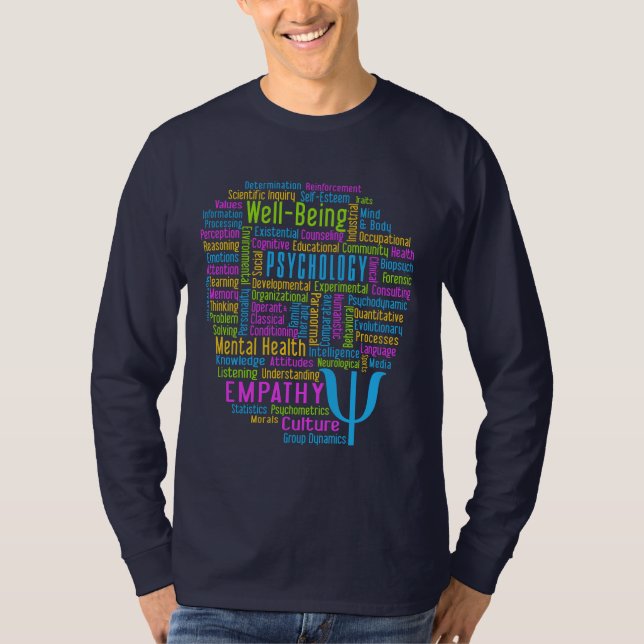 PSICOLOGIA Camisas e jaquetas do Word Cloud (Frente)