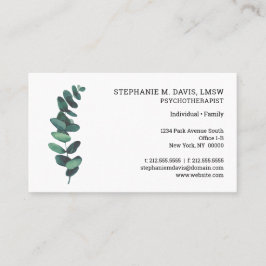 Psicoterapeuta moderno Eucalyptus Cartão de visita