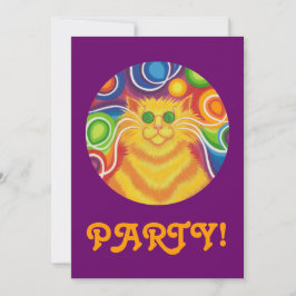 Psy-cat-delic 'Party' roxo de convite