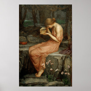 Psyche Abrindo o Impressão da Waterhouse da Caixa