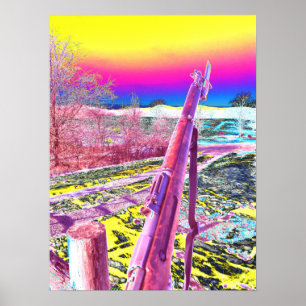 Psychedelic Finnish M39 Mosin Nagant Poster