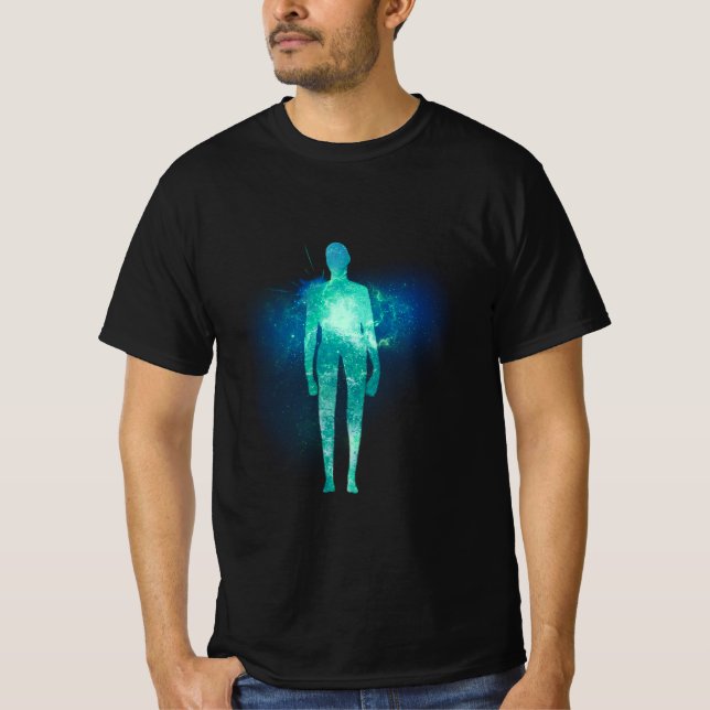 Psychedelic Mystery Man in Universe T-Shirt (Frente)