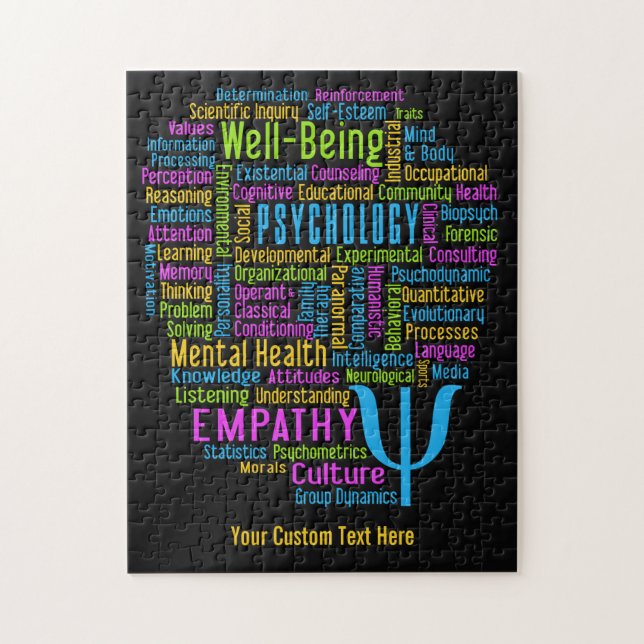 PSYCHOLOGY Word Cloud quebra-cabeça personalizado (Vertical)