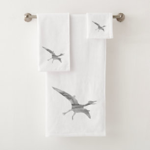 Pterodactylus Dinossaur Cinza Toalha
