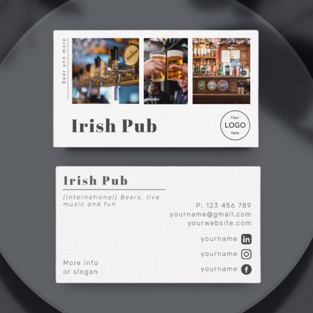Pub Bar cerveja Café Clube Cartão de visita (Criador carregado)