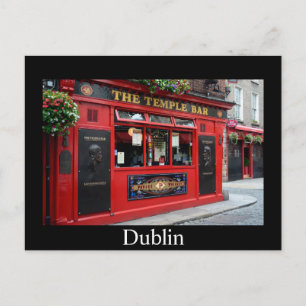 Pub de Bar Red Temple no cartão de Dublin com text