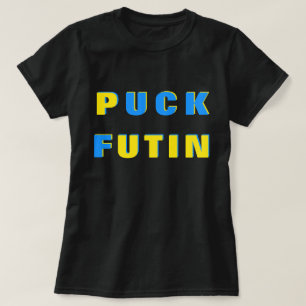 Puck Futin T-shirt Ucrânia suporta a bandeira ucr