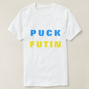 Puck Futin T-shirt Ucrânia suporta a bandeira ucr