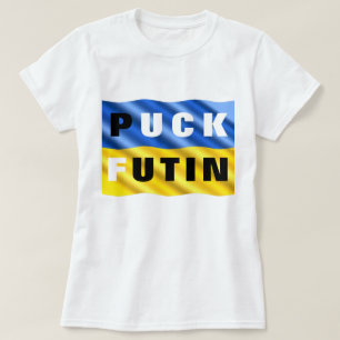 Puck Futin T-shirt Ucrânia suporta a bandeira ucra