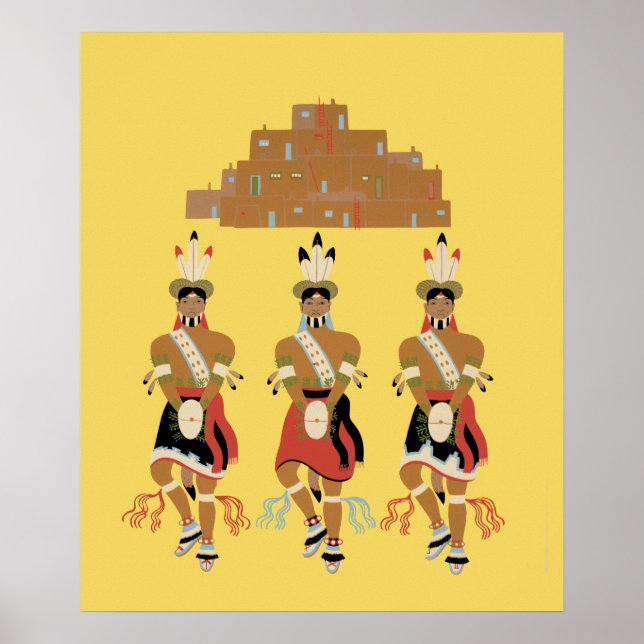 Pueblo Turtle Dancers Poster (Frente)