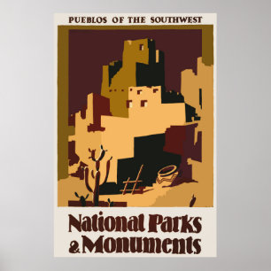 Pueblos da Poster da Viagens vintage