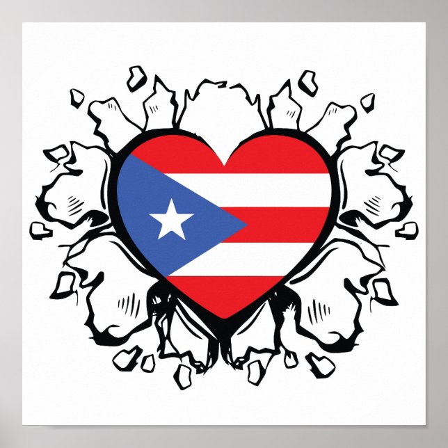 Puero Rico Flag Boricua Cute Simple Poster (Frente)