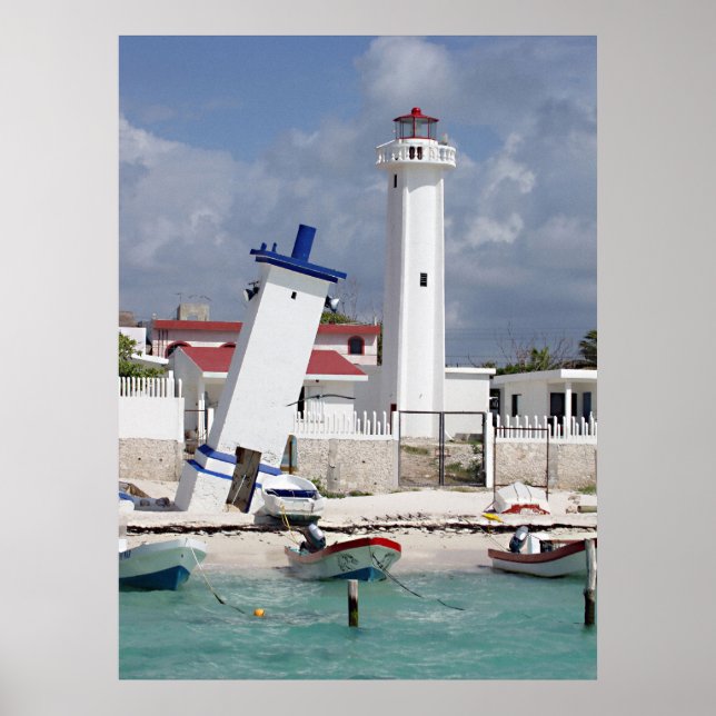 Puerto Morelos Lighthouse Poster (Frente)