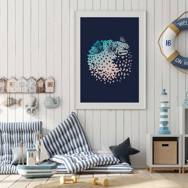 Puffer Fish Impressão | Impressão de Muro de Atum (Puffer Fish Ocean Wall Art Poster Print by TinkPrints.)