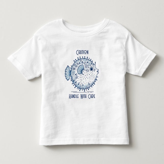 Pufferfish Handle com a t-shirt do Toddler (Frente)
