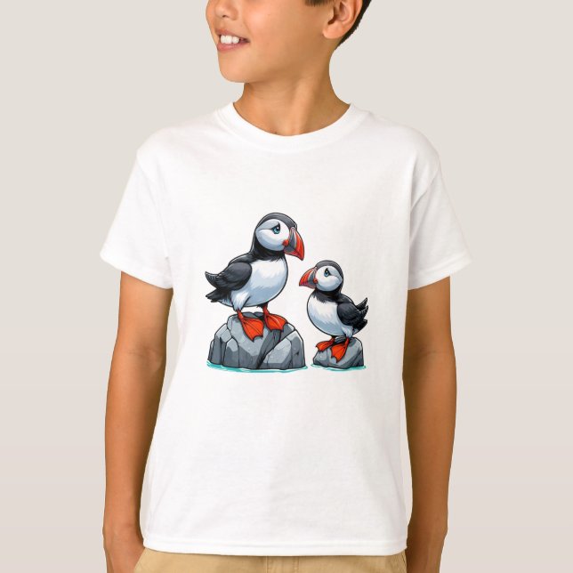 Puffin bird Kids Basic T-Shirt (Frente)