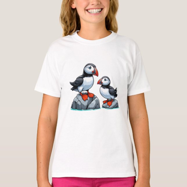 Puffin bird Kids Basic T-Shirt (Frente)