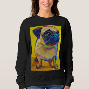 Pug Adorable Puppy on Yellow Classic T-Shirt 250