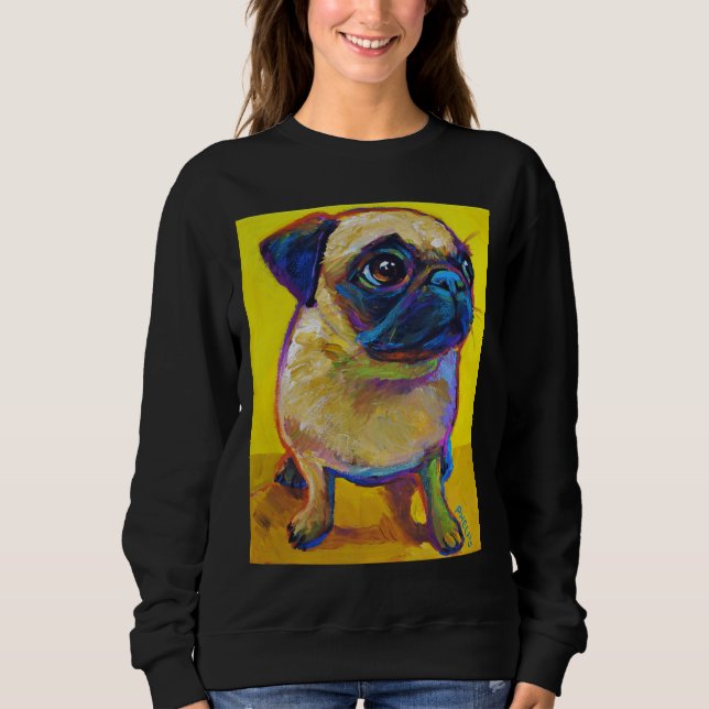 Pug Adorable Puppy on Yellow Classic T-Shirt 250 (Frente)