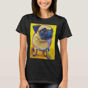 Pug Adorable Puppy on Yellow Classic T-Shirt 250