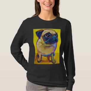 Pug Adorable Puppy on Yellow Classic T-Shirt 250