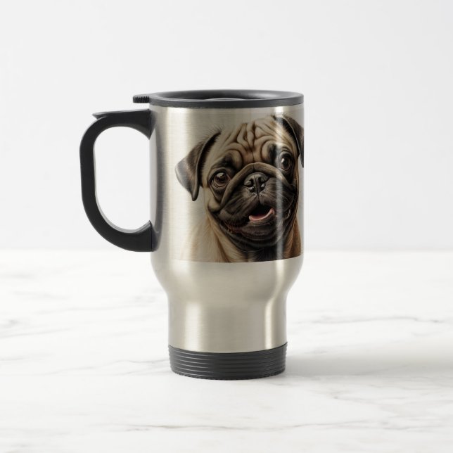 Pug cão amante caneca mãozinha (Esquerda)