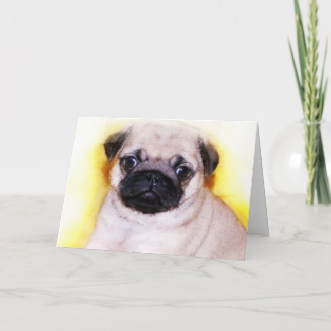 Pug Cartão de saudação Puppy (Frente)