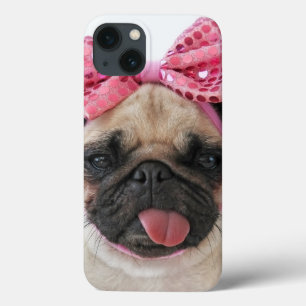 Pug com Arco rosa