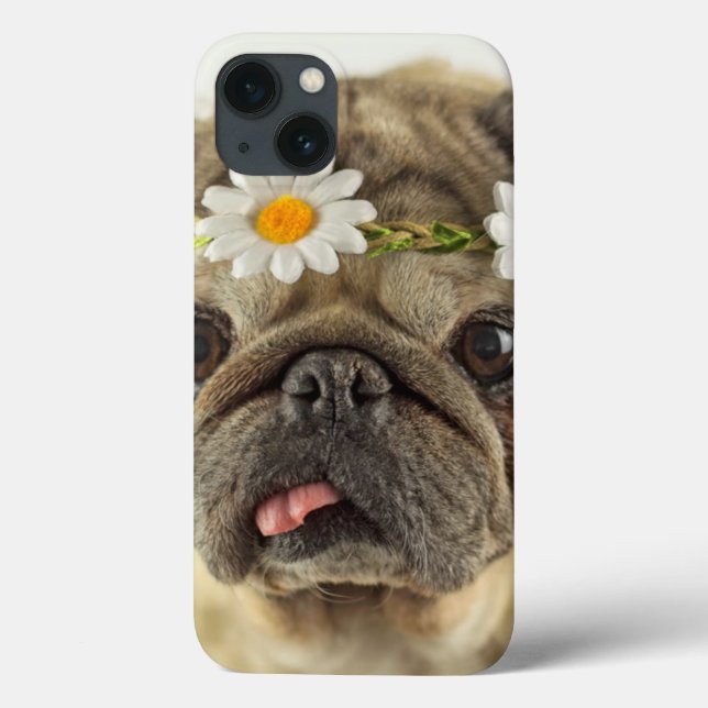 Pug com Daisy Crown (Verso)