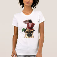 Pug com Estilo Steampunk Top Hat