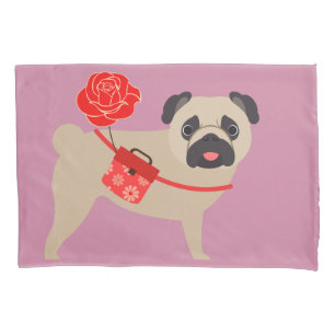 Pug cor-de-rosa do amor