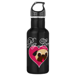 Pug da jovem corça do amor do Pug na garrafa de