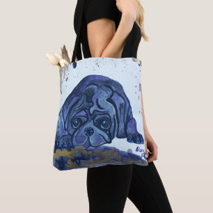 Pug de Aquarela por Novy Tote Bag