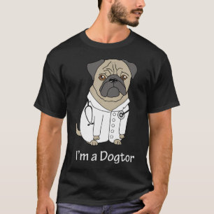 Pug Doctor Camisetas engraçadas Pet Dog Veterinari