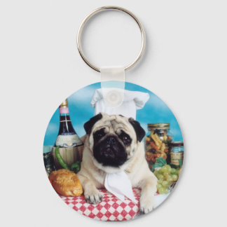 Pug Dog Chef Chaveiro