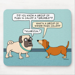 Pug e Dachshund engraçados Mousepad