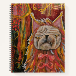 Pug em um disfarce de gato, collage abstrato de pu