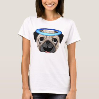 Pug Emoji do anjo do t-shirt de Emoji do anjo do