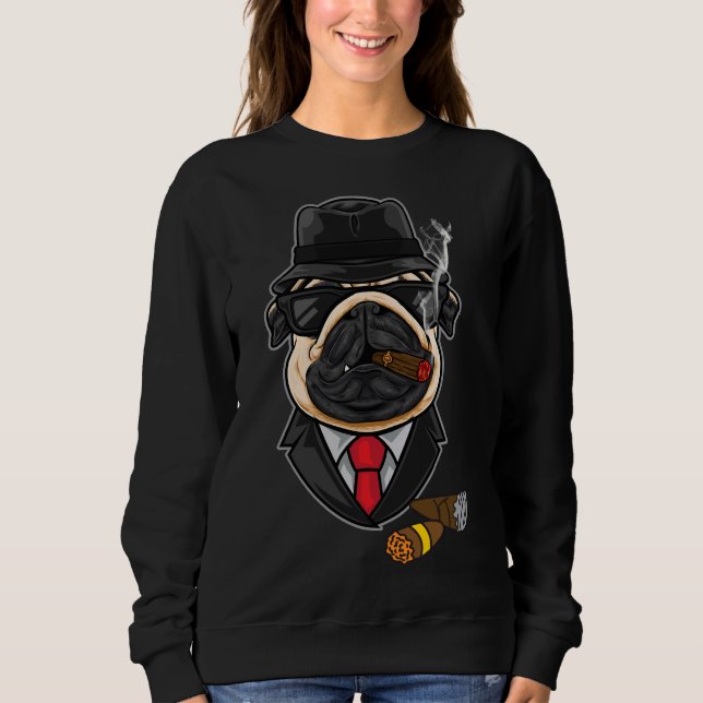 Pug Engraçado Com Camisa De Cigarro Para Homens Se (Frente)