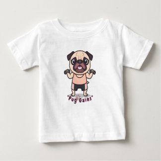 "Pug Gains Baby Finer Jersey T-Shirt - Cute & Funn
