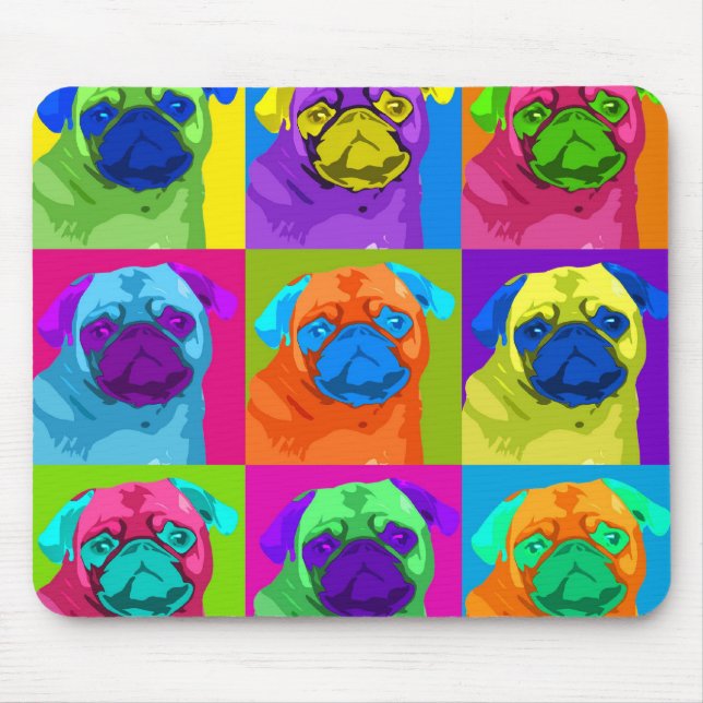 Pug inspirado Mousepad (Frente)