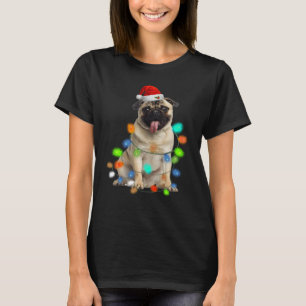 Pug Light Christmas - Engraçada Camiseta Essencial