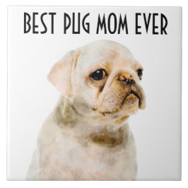 Pug Mãe Azulejo Cerâmica