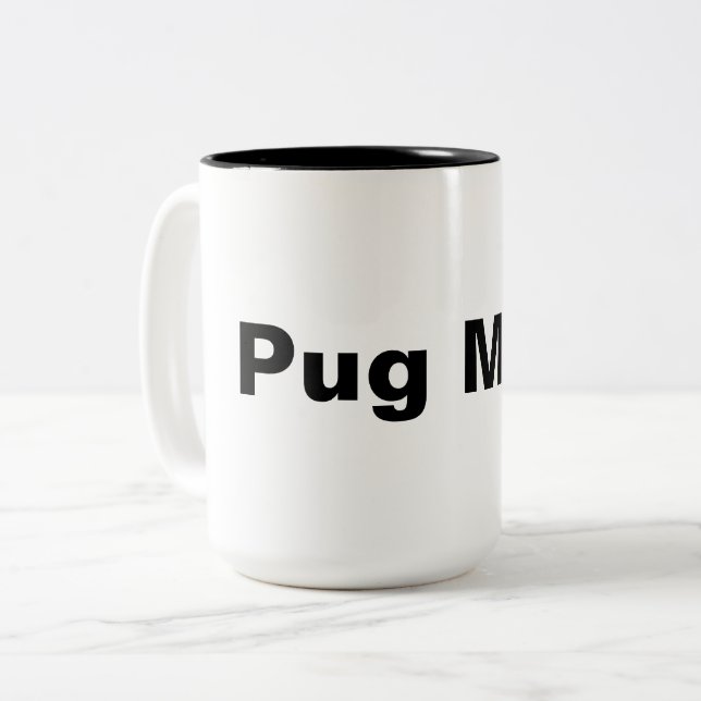 Pug mamãe caneca (Frente Esquerda)