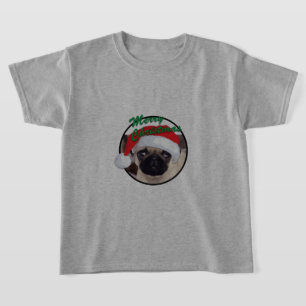 Pug Natal - Camisa Básica Para Crianças