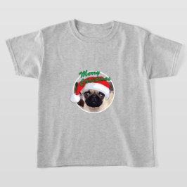 Pug Natal - Camisa Básica Para Crianças