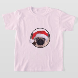 Pug Natal - Camisa Básica Para Crianças