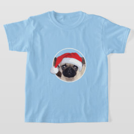 Pug Natal - Camisa Básica Para Crianças